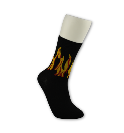 Spalvotos kojinės "FIRE" (juoda/geltona)