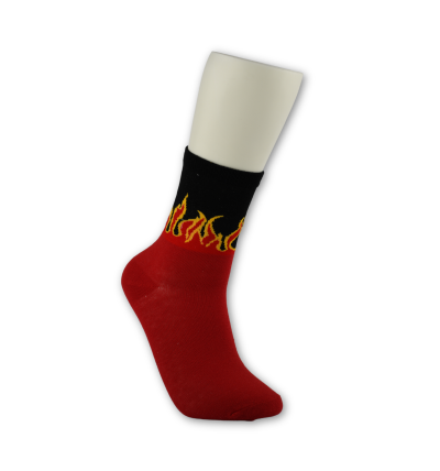 Spalvotos kojinės "FIRE" (raudona/juoda)