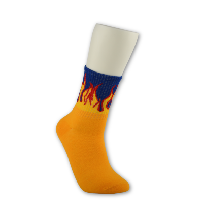 Spalvotos kojinės "FIRE" (geltona/mėlyna)